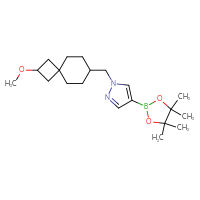 Chemical structure of 1-({2-methoxyspiro[3.5]nonan-7-yl}methyl)-4-(4,4,5,5-tetramethyl-1,3,2-dioxaborolan-2-yl)-1H-pyrazole - CSSB06623231763