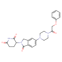 Chemical structure of 3-{1-oxo-5-[4-(2-phenoxyacetyl)piperazin-1-yl]-2,3-dihydro-1H-isoindol-2-yl}piperidine-2,6-dione - CSSB21531607541