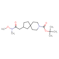 Chemical structure of tert-butyl 2-{[methoxy(methyl)carbamoyl]methyl}-8-azaspiro[4.5]decane-8-carboxylate - CSSB21151590201