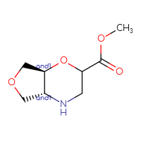 Chemical structure of rac-methyl (4aR,7aS)-hexahydro-2H-furo[3,4-b][1,4]oxazine-2-carboxylate - CSSB02125420755