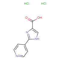Chemical structure of 2-(pyridin-4-yl)-1H-imidazole-4-carboxylic acid dihydrochloride - CSSB00025775455