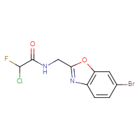 Chemical structure of N-[(6-bromo-1,3-benzoxazol-2-yl)methyl]-2-chloro-2-fluoroacetamide - CSSB21332054010
