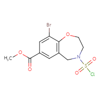 Chemical structure of methyl 9-bromo-4-(chlorosulfonyl)-2,3,4,5-tetrahydro-1,4-benzoxazepine-7-carboxylate - CSSB21224774923