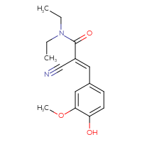 Chemical structure of (2E)-2-cyano-N,N-diethyl-3-(4-hydroxy-3-methoxyphenyl)prop-2-enamide - CSSB00132951818