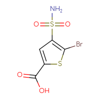 Chemical structure of 5-bromo-4-sulfamoylthiophene-2-carboxylic acid - CSSB00000747058