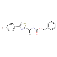 Chemical structure of benzyl N-{1-[4-(4-bromophenyl)-1,3-thiazol-2-yl]ethyl}carbamate - CSSB03496574466