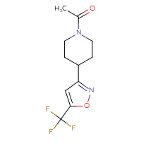 Chemical structure of 1-{4-[5-(trifluoromethyl)-1,2-oxazol-3-yl]piperidin-1-yl}ethan-1-one - CSSB15070316982