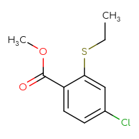 Chemical structure of methyl 4-chloro-2-(ethylsulfanyl)benzoate - CSSB00010707615