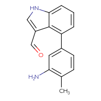 Chemical structure of 4-(3-amino-4-methylphenyl)-1H-indole-3-carbaldehyde - CSSB06591425662