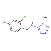 Chemical structure of N-[(2,4-dichlorophenyl)methyl]-1-methyl-1H-1,2,3,4-tetrazol-5-amine - CSSB00000019741