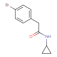 Chemical structure of 2-(4-bromophenyl)-N-cyclopropylacetamide - CSSB00000155687