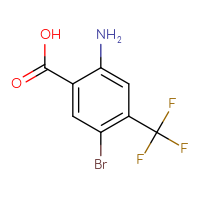 Chemical structure of 2-amino-5-bromo-4-(trifluoromethyl)benzoic acid - CSSB00011084129