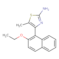 Chemical structure of 4-(2-ethoxynaphthalen-1-yl)-5-methyl-1,3-thiazol-2-amine - CSSB21531603343