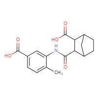 Chemical structure of 3-[(5-carboxy-2-methylphenyl)carbamoyl]bicyclo[2.2.1]heptane-2-carboxylic acid - CSSB00132835823