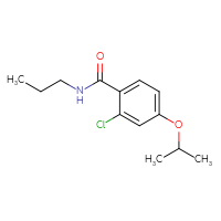 Chemical structure of 2-chloro-4-(propan-2-yloxy)-N-propylbenzamide - CSSB01998385912
