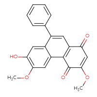 Chemical structure of 7-hydroxy-3,6-dimethoxy-9-phenyl-1,4-dihydrophenanthrene-1,4-dione - CSSB00159274747