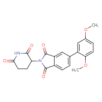 Chemical structure of 5-(2,5-dimethoxyphenyl)-2-(2,6-dioxopiperidin-3-yl)-2,3-dihydro-1H-isoindole-1,3-dione - CSSB06587761460