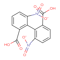 Chemical structure of 6,6'-dinitro-[1,1'-biphenyl]-2,2'-dicarboxylic acid - CSSB00102618631