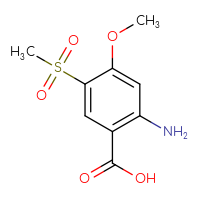Chemical structure of 2-amino-5-methanesulfonyl-4-methoxybenzoic acid - CSSB00000063558