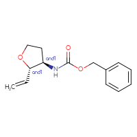 Chemical structure of rac-benzyl N-[(2R,3S)-2-ethenyloxolan-3-yl]carbamate - CSSB02125615844