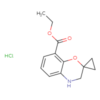 Chemical structure of ethyl 3,4-dihydrospiro[1,4-benzoxazine-2,1'-cyclopropane]-8-carboxylate hydrochloride - CSSB20963517667