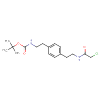 Chemical structure of tert-butyl N-(2-{4-[2-(2-chloroacetamido)ethyl]phenyl}ethyl)carbamate - CSSB20895221837