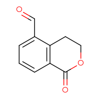 Chemical structure of 1-oxo-3,4-dihydro-1H-2-benzopyran-5-carbaldehyde - CSSB00010619483
