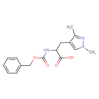 Chemical structure of 2-{[(benzyloxy)carbonyl]amino}-3-(1,3-dimethyl-1H-pyrazol-4-yl)propanoic acid - CSSB00013167581