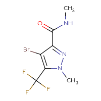 Chemical structure of 4-bromo-N,1-dimethyl-5-(trifluoromethyl)-1H-pyrazole-3-carboxamide - CSSB00103310373