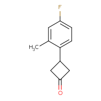 Chemical structure of 3-(4-fluoro-2-methylphenyl)cyclobutan-1-one - CSSB00012703775