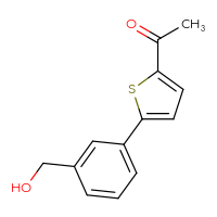 Chemical structure of 1-{5-[3-(hydroxymethyl)phenyl]thiophen-2-yl}ethan-1-one - CSSB00010259510