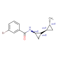 Chemical structure of 3-bromo-N-[(1RS,1'RS&,2SR,2'RS&)-2'-methyl-[1,1'-bi(cyclopropane)]-2-yl]benzamide - CSSB21432545521