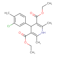 Chemical structure of 3,5-diethyl 4-(3-chloro-4-methylphenyl)-2,6-dimethyl-1,4-dihydropyridine-3,5-dicarboxylate - CSSB20539824166