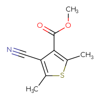 Chemical structure of methyl 4-cyano-2,5-dimethylthiophene-3-carboxylate - CSSB00102951780