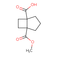 Chemical structure of 5-(methoxycarbonyl)bicyclo[3.2.0]heptane-1-carboxylic acid - CSSB14892650899