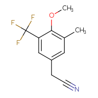 Chemical structure of 2-[4-methoxy-3-methyl-5-(trifluoromethyl)phenyl]acetonitrile - CSSB00011012268