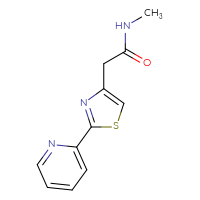 Chemical structure of N-methyl-2-[2-(pyridin-2-yl)-1,3-thiazol-4-yl]acetamide - CSSB01993942426