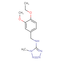Chemical structure of N-[(4-ethoxy-3-methoxyphenyl)methyl]-1-methyl-1H-1,2,3,4-tetrazol-5-amine - CSSB00046165935