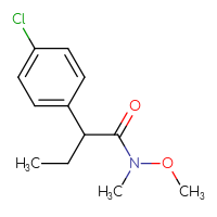 Chemical structure of 2-(4-chlorophenyl)-N-methoxy-N-methylbutanamide - CSSB01395047486