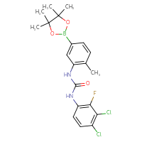 Chemical structure of 1-(3,4-dichloro-2-fluorophenyl)-3-[2-methyl-5-(4,4,5,5-tetramethyl-1,3,2-dioxaborolan-2-yl)phenyl]urea - CSSB21332141004