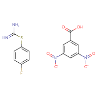 Chemical structure of 3,5-dinitrobenzoic acid; [(4-fluorophenyl)sulfanyl]methanimidamide - CSSB02125605326