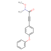 Chemical structure of N-methoxy-N-methyl-3-(4-phenoxyphenyl)prop-2-ynamide - CSSB21224762126
