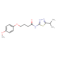 Chemical structure of 4-(4-methoxyphenoxy)-N-[5-(propan-2-yl)-1,3,4-thiadiazol-2-yl]butanamide - CSSB00047875518