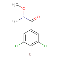 Chemical structure of 4-bromo-3,5-dichloro-N-methoxy-N-methylbenzamide - CSSB06259459584