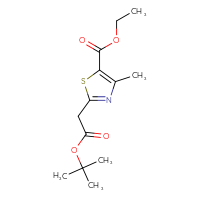 Chemical structure of ethyl 2-[2-(tert-butoxy)-2-oxoethyl]-4-methyl-1,3-thiazole-5-carboxylate - CSSB00020649680
