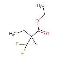 Chemical structure of ethyl 1-ethyl-2,2-difluorocyclopropane-1-carboxylate - CSSB00120161805
