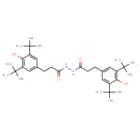 Chemical structure of 3-(3,5-di-tert-butyl-4-hydroxyphenyl)-N'-[3-(3,5-di-tert-butyl-4-hydroxyphenyl)propanoyl]propanehydrazide - CSSB00000708107