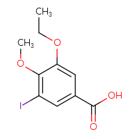 Chemical structure of 3-ethoxy-5-iodo-4-methoxybenzoic acid - CSSB00028393163