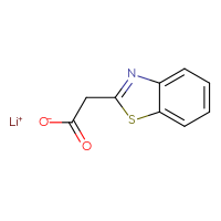 Chemical structure of lithium(1+) 2-(1,3-benzothiazol-2-yl)acetate - CSSB03436548161