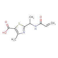 Chemical structure of 4-methyl-2-[1-(prop-2-enamido)ethyl]-1,3-thiazole-5-carboxylic acid - CSSB00138530713